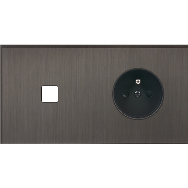 Façade Empreintes ANGLE Canon de Fusil Double Horizontale 1 bouton PC M - Modelec - 261474M-E2