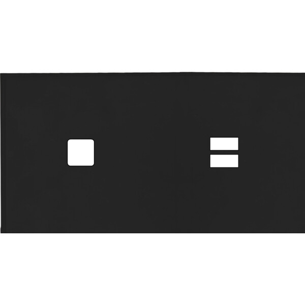 Façade Empreintes ANGLE Noir Double Horiz 1 bouton carré Chargeur USB, magn - Modelec - 275472M-E2