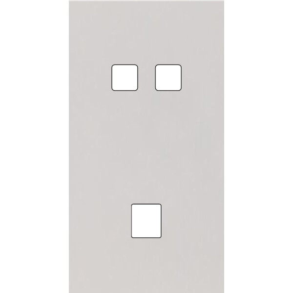 Façade Empreintes PLAN Blanc Double Verticale 2 boutons carrés 1 Média, magn - Modelec - 292471M-E0