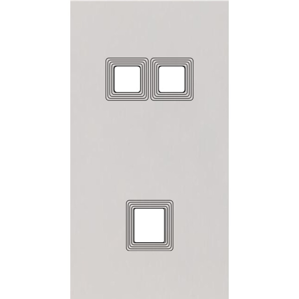 Façade Empreintes VOLUME Blanc Double Verticale 2 boutons carrés 1 Média, magn - Modelec - 292471M-E1