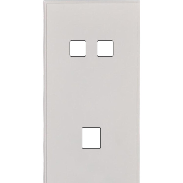 Façade Empreintes ANGLE Blanc Double Verticale 2 boutons carrés 1 Média, magn - Modelec - 292471M-E2