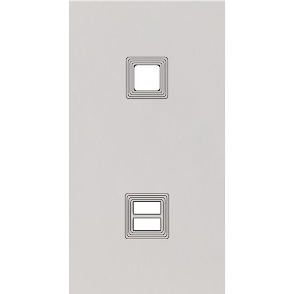Façade Empreintes VOLUME Blanc Double Verti 1 bouton carré Chargeur USB, magn - Modelec - 293471M-E1