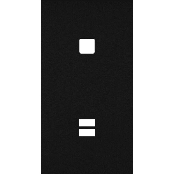 Façade Empreintes PLAN Noir Double Verticale 1 bouton carré Chargeur USB, magn - Modelec - 293472M-E0