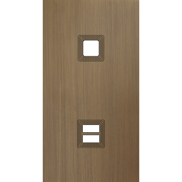Façade Empreintes VOLUME Vieux Bronze Double Verti 1 bouton carré Chargeur USB M - Modelec - 293477M-E1