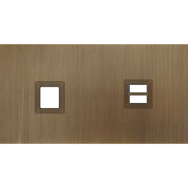 Façade Empreintes VOLUME Vieux Bronze Double Horizontale 1 Média Chargeur USB - Modelec - 298477M-E1