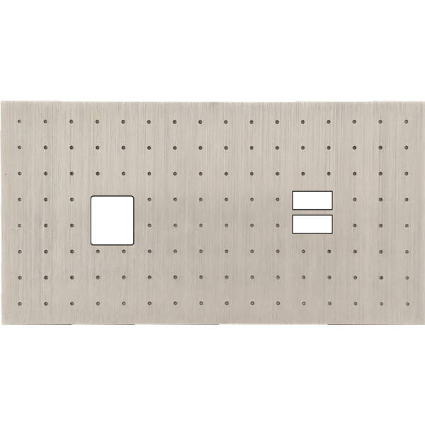 Façade Empreintes POINT Nickel Satiné Double Horizontale 1 Média Chargeur USB - Modelec - 298478M-E4