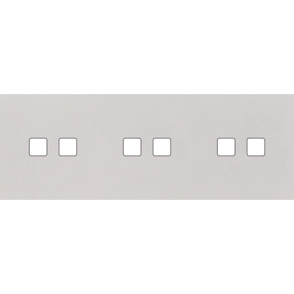 Façade Empreintes PLAN Blanc Triple Horizontale 3 x 2 boutons, magnétique - Modelec - 306471M-E0