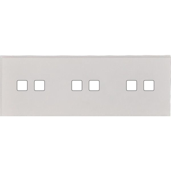 Façade Empreintes ANGLE Blanc Triple Horizontale 3 x 2 boutons, magnétique - Modelec - 306471M-E2