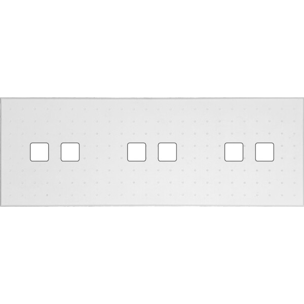 Façade Empreintes POINT Blanc Triple Horizontale 3 x 2 boutons, magnétique - Modelec - 306471M-E4
