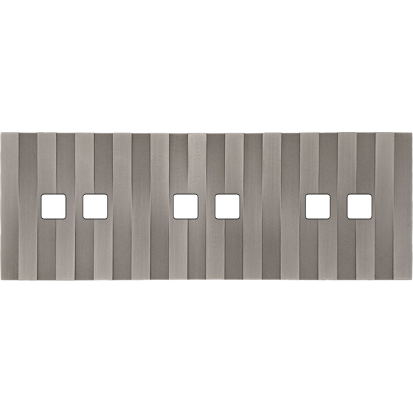 Façade Empreintes LIGNE Nickel Satiné Triple Horizontale 3 x 2 boutons M - Modelec - 306478M-E5