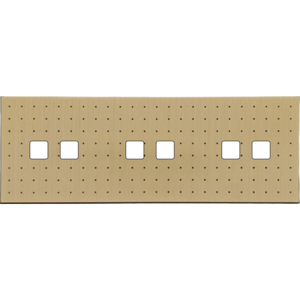 Façade Empreintes POINT Laiton Satiné Triple Horizontale 3 x 2 boutons M - Modelec - 306479M-E4