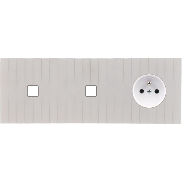 Façade Empreintes LIGNE Blanc Triple Horiz 1 bouton 1 bouton Prise de Courant M - Modelec - 316471M-E5