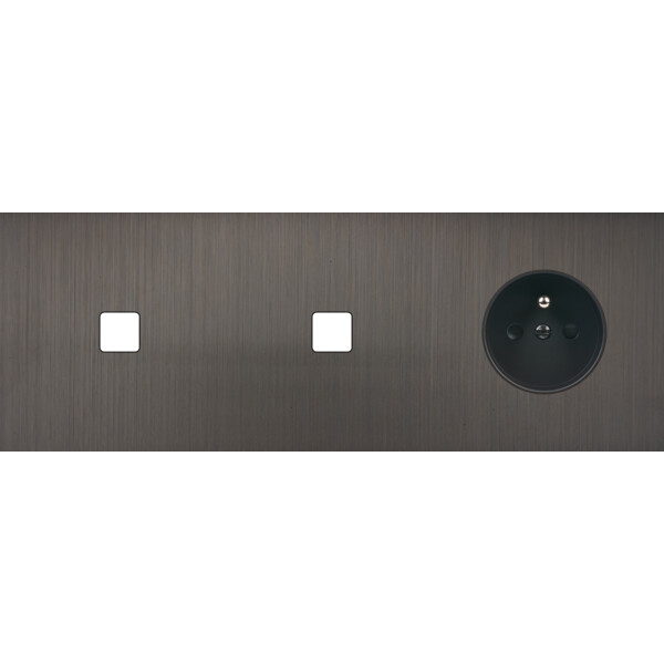 Façade Empreintes PLAN Canon de Fusil Triple Horizontale 1 bouton 1 bouton PC M - Modelec - 316474M-E0