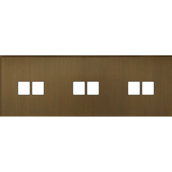 Façade Empreintes ANGLE Vieux Bronze Triple Horizontale 3 Doubles Média - Modelec - 323477M-E2