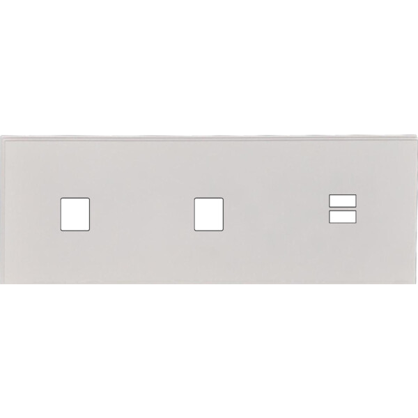 Façade Empreintes ANGLE Blanc Triple Horizontale 1 Média 1 Média Chargeur USB - Modelec - 330471M-E2