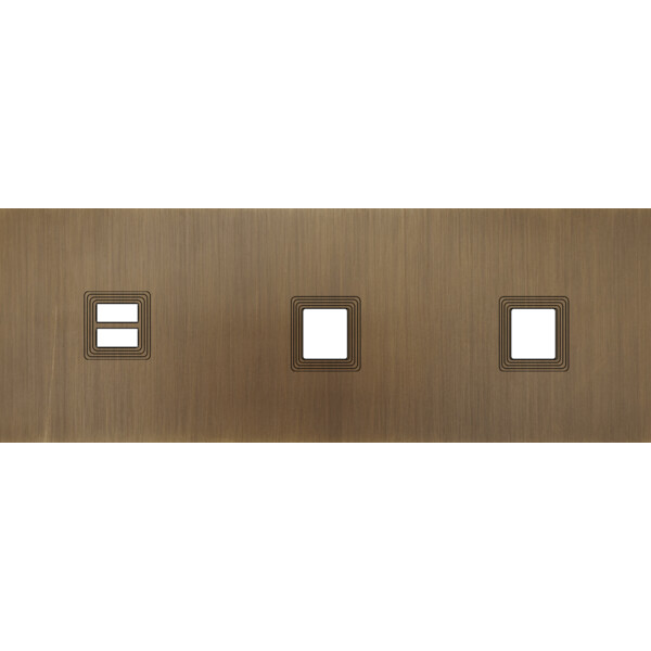 Façade Empreintes VOLUME Vieux Bronze Triple Horiz Chargeur USB 1 Média 1 Média - Modelec - 331477M-E1