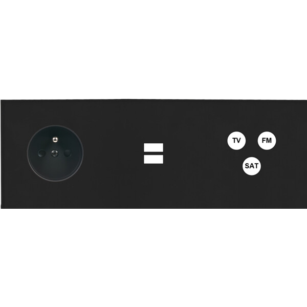 Façade Empreintes ANGLE Noir Triple Horiz Prise de Courant Chargeur USB C3 M - Modelec - 333472M-E2