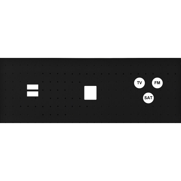 Façade Empreintes POINT Noir Triple Horiz Chargeur USB 1 Média Prise TV FM SAT M - Modelec - 338472M-E4