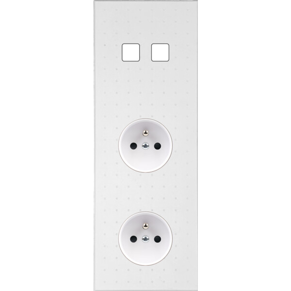 Façade Empreintes POINT Blanc Triple Verticale 2 boutons 2 PC M - Modelec - 362471M-E4