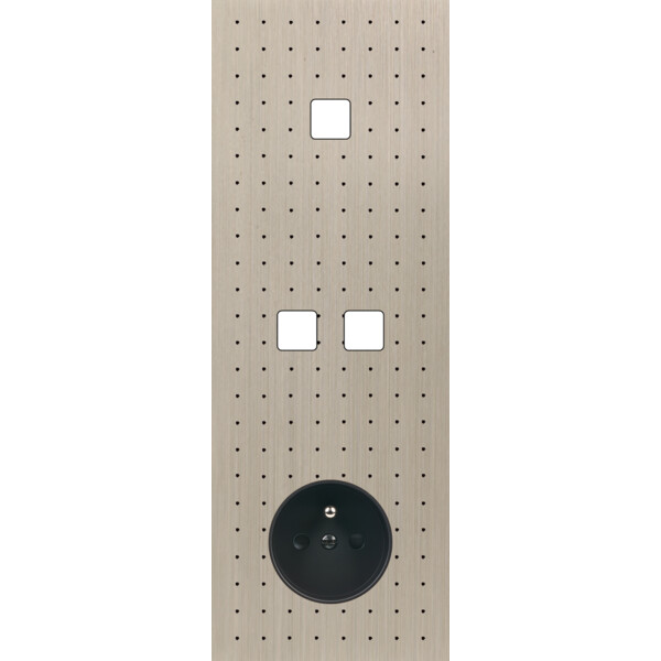 Façade Empreintes POINT Nickel Satiné Triple Verticale 1 bouton 2 boutons PC M - Modelec - 367478M-E4