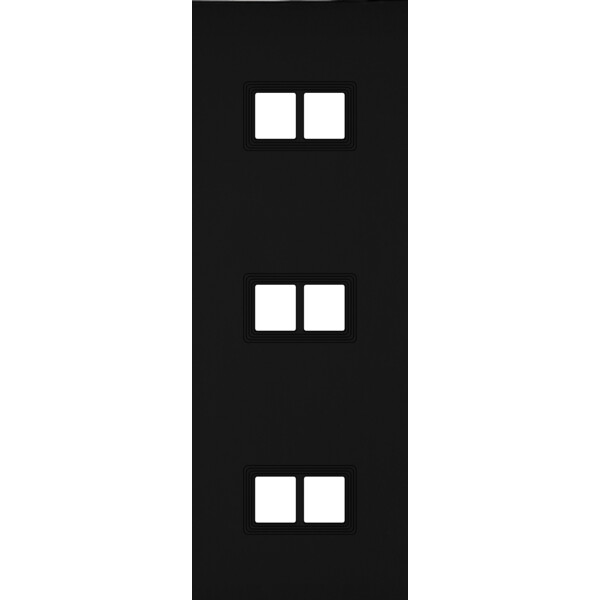 Façade Empreintes VOLUME Noir Triple Verticale 3 Doubles Média, magnétique - Modelec - 373472M-E1