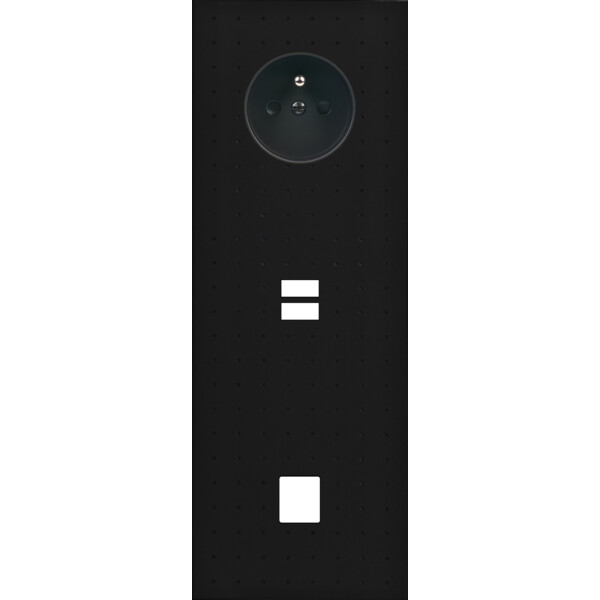 Façade Empreintes POINT Noir Triple Verti Prise 2P+T Chargeur USB 1 Média M - Modelec - 385472M-E4