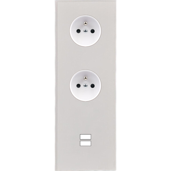 Façade Empreintes ANGLE Blanc Triple Verti 2 Prises de Courant Chargeur USB M - Modelec - 387471M-E2