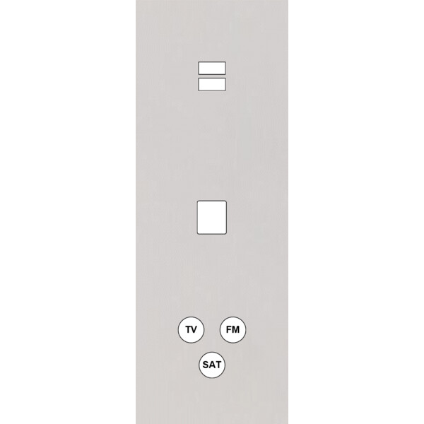 Façade Empreintes PLAN Blanc Triple Verti Chargeur USB 1 Média Prise TV FM SAT M - Modelec - 388471M-E0