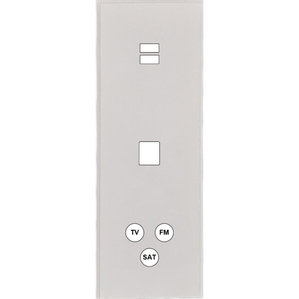 Façade Empreintes ANGLE Blanc Triple Verti Chargeur USB 1 Média Prise TV FM SAT - Modelec - 388471M-E2