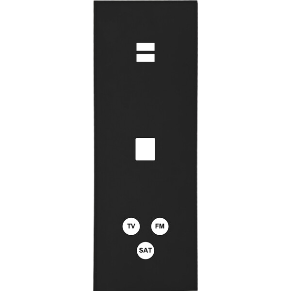 Façade Empreintes ANGLE Noir Triple Verti Chargeur USB 1 Média Prise TV FM SAT M - Modelec - 388472M-E2