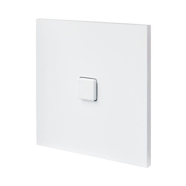 Façade Empreintes PLAN Blanc Simple 1 bouton carré, magnétique - Modelec - 668471M-E0