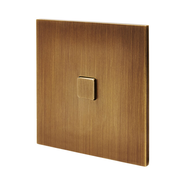Façade Empreintes VOLUME Vieux Bronze Simple 1 bouton carré, magnétique - Modelec - 668477M-E1