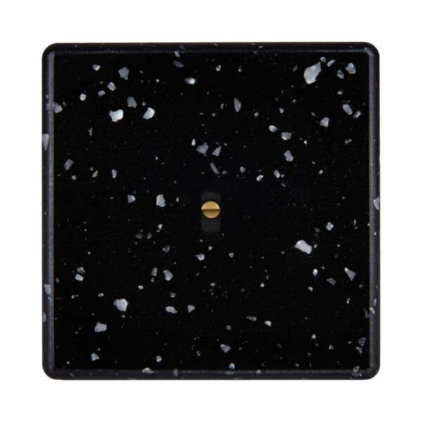 Façade Hikari Noir Terrazzo simple 1 basculeur  (131486) - Modelec - 131486
