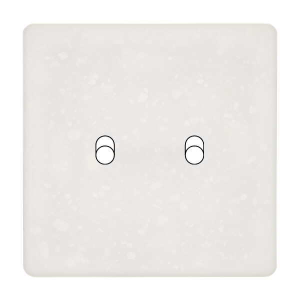 Façade Hikari Blanc Terrazzo simple 2 basculeurs (132485) - Modelec - 132485