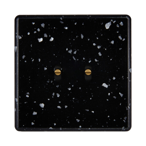 Façade Hikari Noir Terrazzo simple 2 basculeurs (132486) - Modelec - 132486