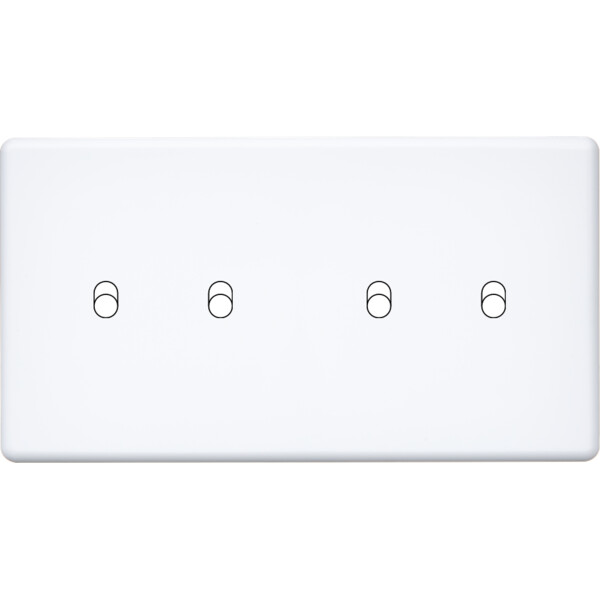 Façade Hikari blanc soft touch double horizontale 2 basculeurs 2 basculeurs (174-481) - Modelec - 174481