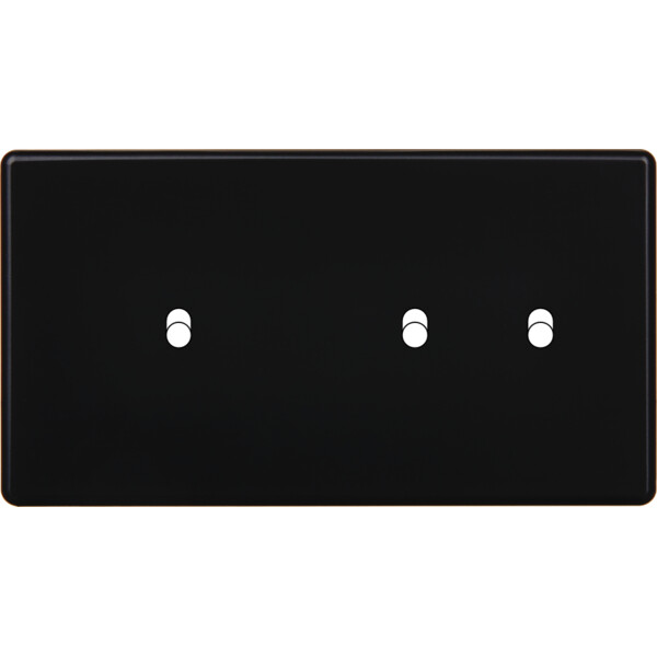 Façade Hikari noir soft touch double horizontale 1 basculeur 2 basculeurs (177-482) - Modelec - 177482