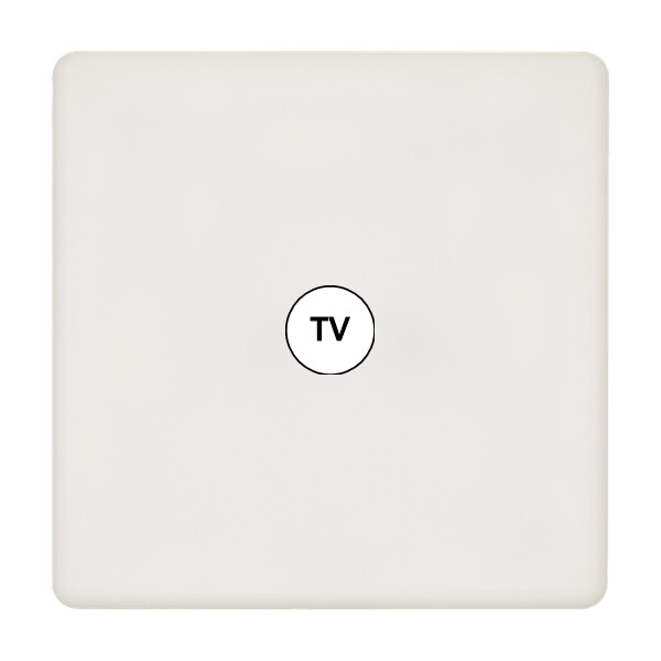 Façade Hikari Blanc Soft simple 1 prise TV (194-481) - Modelec - 194481