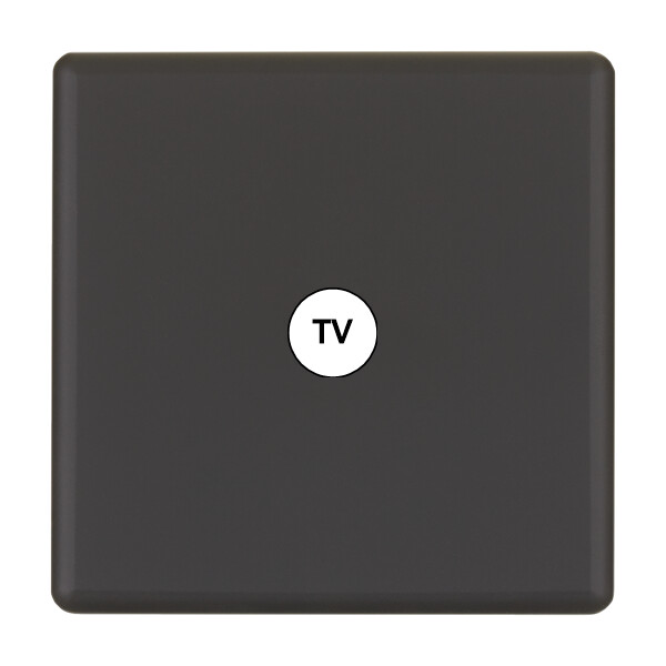 Façade Hikari Noir Soft simple 1 prise TV (194-482) - Modelec - 194482