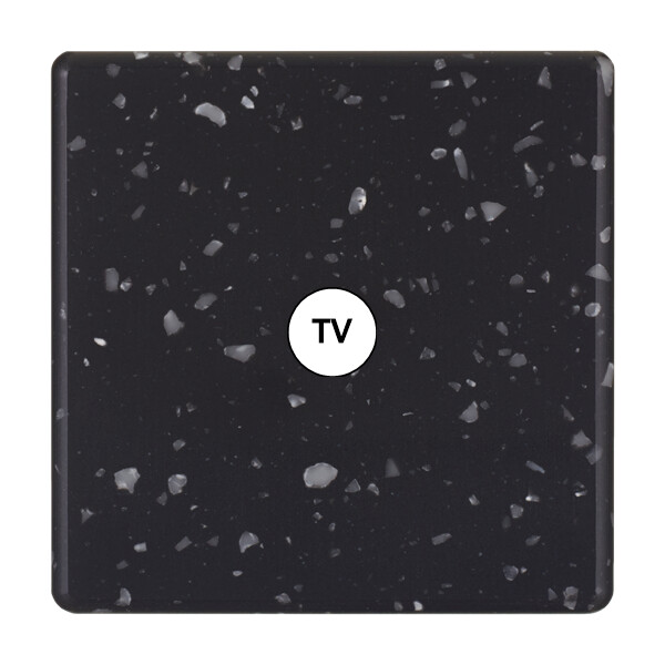 Façade Hikari Noir Terrazzo simple 1 prise TV (194-486) - Modelec - 194486