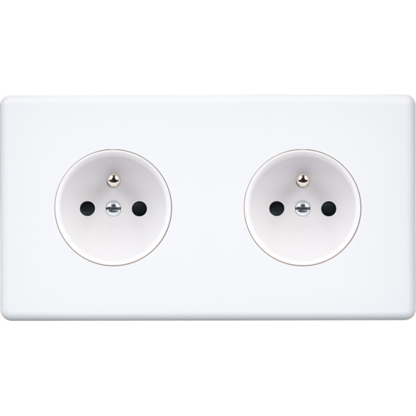 Façade Hikari blanc soft touch double horizontale 1 PC 1 PC (260-481) - Modelec - 260481