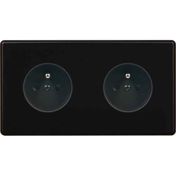 Façade Hikari noir soft touch double horizontale 1 PC 1 PC (260-482) - Modelec - 260482