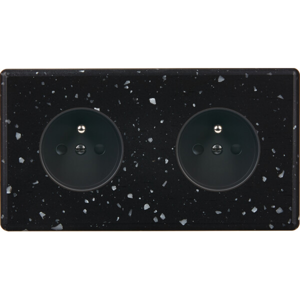 Façade Hikari terrazzo noir double horizontale 1 PC 1 PC (260-486) - Modelec - 260486