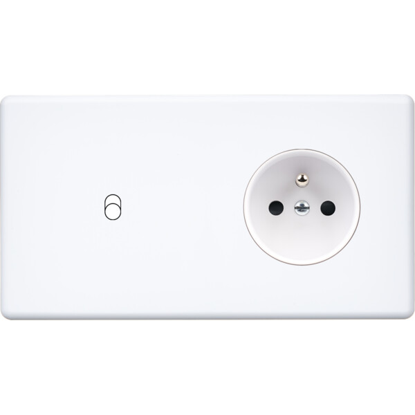 Façade Hikari blanc soft touch double horizontale 1 basculeur 1 PC (261-481) - Modelec - 261481