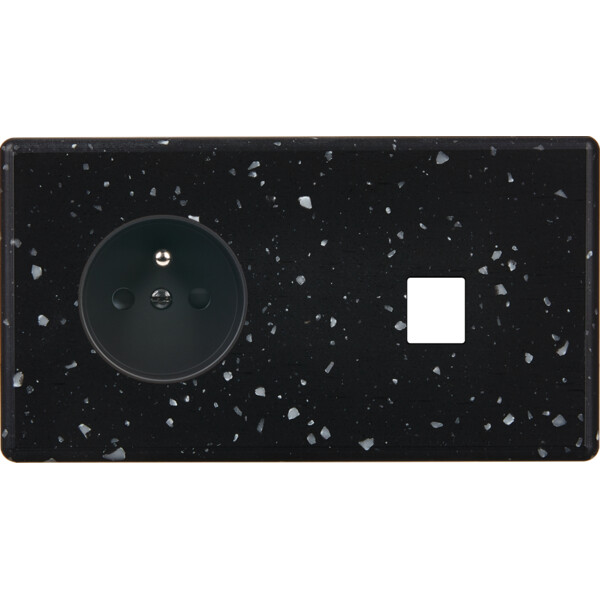 Façade Hikari terrazzo noir double horizontale 1 PC 1 media (263-486) - Modelec - 263486