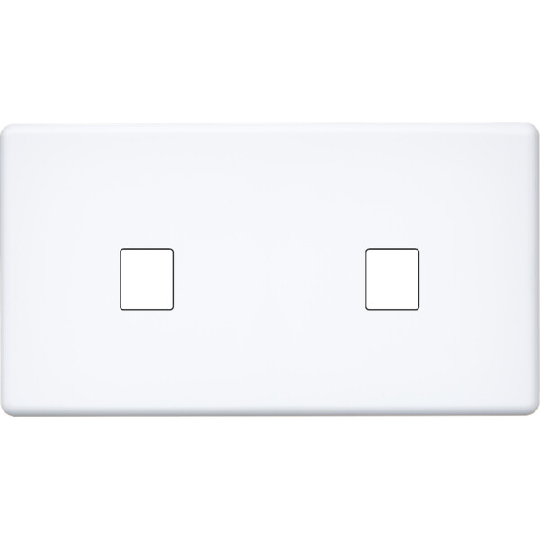 Façade Hikari blanc soft touch double horizontale 1 media 1 media (266-481) - Modelec - 266481
