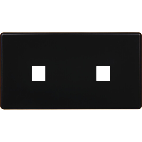 Façade Hikari noir soft touch double horizontale 1 media 1 media (266-482) - Modelec - 266482