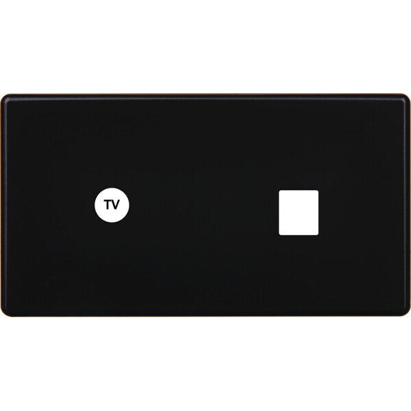 Façade Hikari noir soft touch double horizontale TV 1 media (273-482) - Modelec - 273482