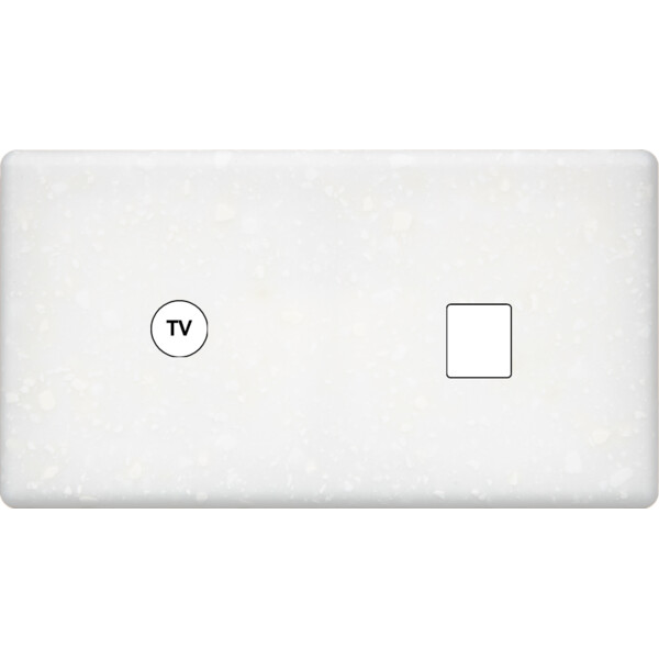 Façade Hikari terrazzo blanc double horizontale TV 1 media (273-485) - Modelec - 273485