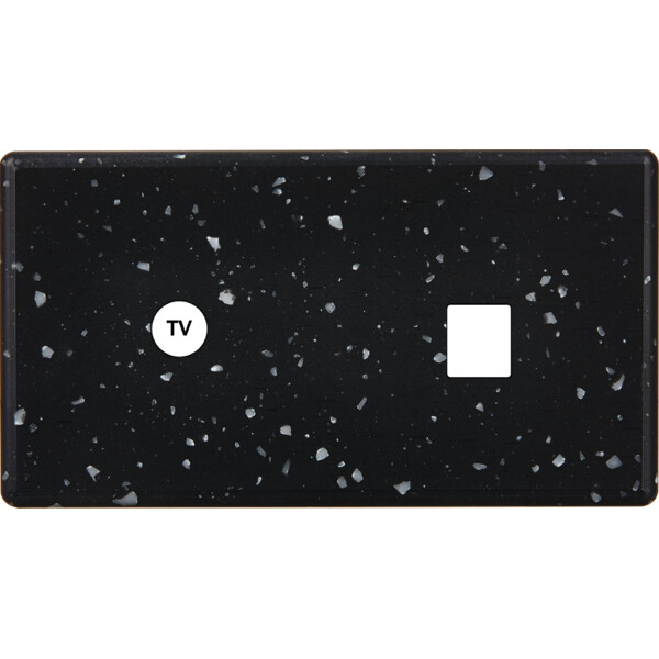 Façade Hikari terrazzo noir double horizontale TV 1 media (273-486) - Modelec - 273486